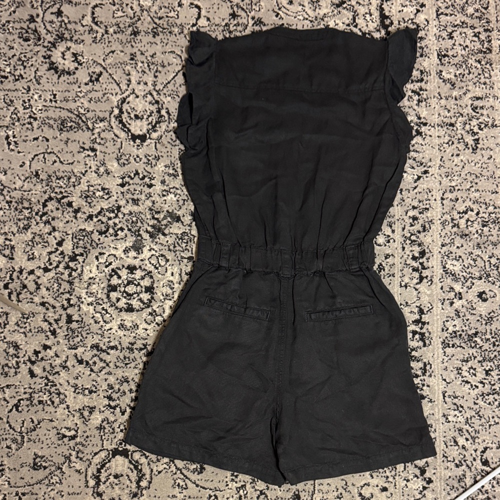 Joe's washed black soft denim Button-Up romper - Picture 12 of 13